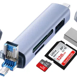 AiFit 6 in 1 USB3.0/Type C /Micro Memory Card Reader USB OTG Adapter Flash Drive SD TF Card Reader-picture-11
