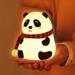 jinzs Cute Panda Silicon Night Lamp USB Rechargeable 7 Color Changing For Kids-63 Smart Sensor Light image 1
