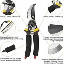 trimade Garden Sharp Cutter Premium Garden Sharp Cutter Pruners Scissor with grip-handle Garden Shears Sharp Cutter Pruners Scissor(Manual) Bypass Pruner image 2