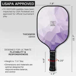 mom's aura Lightweight Pickleball Paddles 2-Pack with Cushion Grip & Bag Pickleball Paddle image 2
