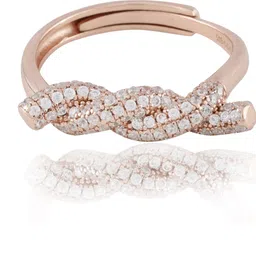 diavo Sleek Knot Silver Ring Sterling Silver Cubic Zirconia Sterling Silver Plated Ring image 4