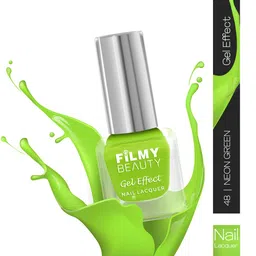 filmy beauty Gel Effect Nail Polish Neon Green – Glossy, Quick-Dry, Long-Lasting (10 ml) White image 3