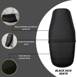 blackjackseats Premium Plain Black Waterproof Seat Cover for XSR 155 Single Bike Seat Cover For Yamaha NA image 2