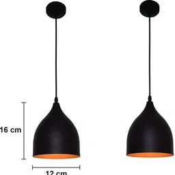 fab interia Black Colour Hanging Ceiling Light for living room, bedroom,(Bulb not Included) Pendants Ceiling Lamp image 3