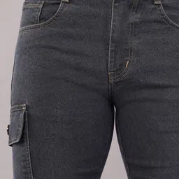 nivasu Solid Men Denim Grey Denim Shorts image 5