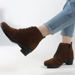 the all way Stylish Flared Heel Ankle Boots for Women Boots For Women-picture-16