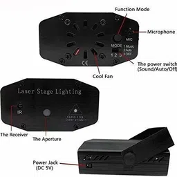 cvot Projector Laser Light Dj Voice-Activated DJ Disco Party Club Light Red Green Disco Ball Set image 3