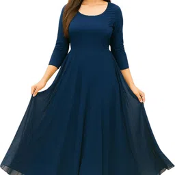 bello Solid Georgette Stitched Anarkali Gown image 3