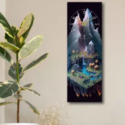 olive tree Black Rectangle 24 Inches Wooden Wall Clock (Abstract)-picture-30