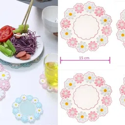 puno Silicone Hot Pot Holder/Silicon Hot Mat/Dining table mat(Set of 4) mat finish Trivet-picture-22