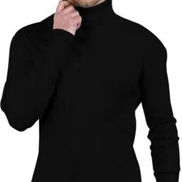 jaqque Men Striped High Neck Black Sweater-picture-24