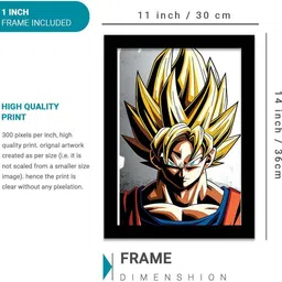 rainbow arts Goku Poster with Frame for Room - Goku Framed Posters for Home and Office Paper Print image 2
