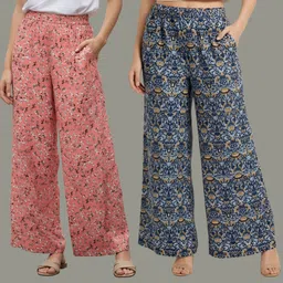 irha Pack of 2 Women Regular Fit Multicolor Crepe Trousers-picture-14