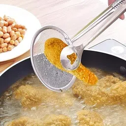 myginnie Stainless Steel 2-in-1 Frying Filter Spoon with Clip Kitchen Tool Set image 3