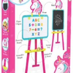 sarasi Unicorn 8 in 1 Dual Side Easel Activity Magnetic Writing Board For Kids [Multicolor] image 3