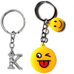 meeko.com letter K & smiley 0.002_kk185 Key Chain image 1