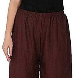 fashion gallery Women Relaxed Brown Viscose Rayon Trousers image 3