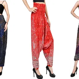 fusfus Printed Rayon, Cotton Women Harem Pants-picture-10