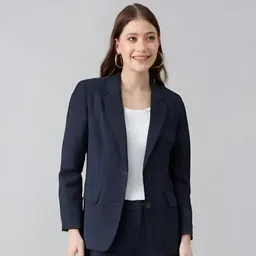 cadmon Women Solid Single Breasted Formal Blazer-picture-17
