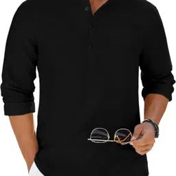 zartha Men Solid Cotton Blend Straight Kurta-picture-14