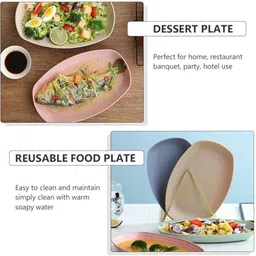 sugaalsu Wheat Straw Plates Sets, Dishwasher Safe Dinnerware Set - Unbreakable Dishes_N Tray image 4