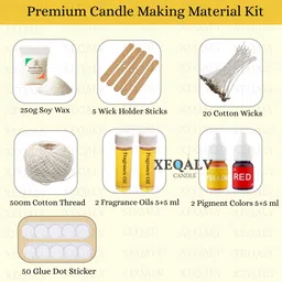 xeqalv Candle Making Kit With Paraffin Wax, Wicks & Sticks Colors, Thread,Glue Dot Candle image 2