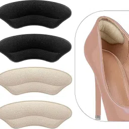 Back of Heel Insert Cushion Pad for Women & Men 2 Pair Heel Protector Leatherette, Form Heel Liner Orthotic, Regular, Sports Shoe Insole-image-1