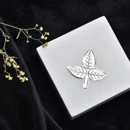 dhruvs collection 925 Silver Pair Bel Patra for Shiv Ji Pooja, Mandir Decor&Gifting (2g, Pack of2) Decorative Showpiece - 4 cm image 5