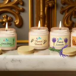 Organic Soy Wax Aromatherapy Candle Set | 4 Scents Candle-image-2