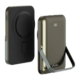 urbn StandPro 10000 mAh 20W Fast Charging Power Bank (1 Type C Port & 1 Lightning Port​, Strong Magnetic Hold, GunMetal) image 3