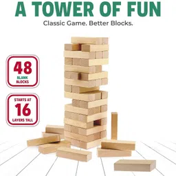 u.r.m. enterprises Wooden Blocks Game 48 Pcs. Numerical Wooden Toys with Dices Board Educational Puzzle Game for Adults and Kids. image 3