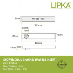 lipka Floor Stainless Steel Push Down Strainer image 2