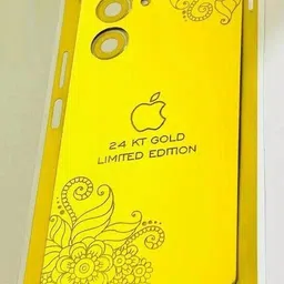 Altazz REALME C33 Gold Panel Golden Acrylic Mobile Back Skin Mobile Skin image 3