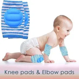 smilykid Baby Padded Knee Pads for Crawling, Anti-Slip Stretchable Kids Knee Cap Blue Baby Knee Pads-picture-11