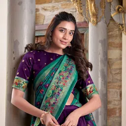 shringarhouse Embroidered, Floral Print, Geometric Print, Digital Print Semi Stitched Lehenga Choli image 3