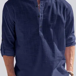 zartha Men Solid Cotton Blend Straight Kurta-picture-19