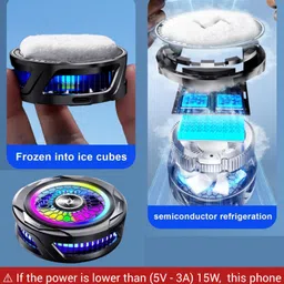 Cubonic SL25 Type-C Wired Real Ice*(15W) Magnetic/Clip-on/Adhesive Cool-Transfer Plate 1 Fan Cooling Pad image 4