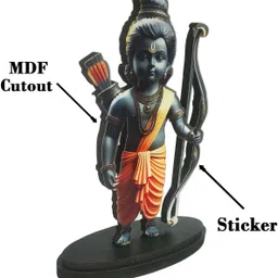 divaura Ayodhya Bal Ram Lalla Mdf Cutout Glitered Sticker Statue God Stand Decorative Showpiece - 10 cm image 4