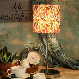 Orange Metal Shade Table Lamp with Metal Base by Green Girgit image 1