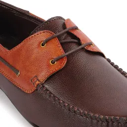 FAUSTO Men Textured Lightweight Boat Shoes image 3