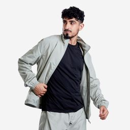 domyos Men's Cardio Fitness Tracksuit Jacket FJA 100 - Sage Grey-picture-6