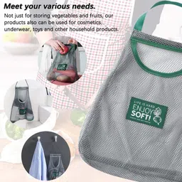 jdrmedi Kitchen Storage Hanging bags Mesh for Fruit and Vegetable Polyester Fruit & Vegetable Basket image 3