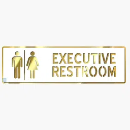 feeling well EXECUTIVE RESTROOM SIGN WHITE GOLD Self adhesive Emergency Sign-picture-19