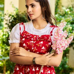 aashish Women Red Dungaree image 4