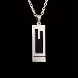 pasu fashion Trendy Simple Stainless Steel Silver Sterling Silver Silver Pendant Set-picture-19