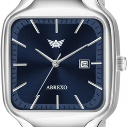 abrexo Causal Trending New Designer Square Chain Blue Dial Date Analog Watch - For Men Abx8875-Blue Square Watch image 5