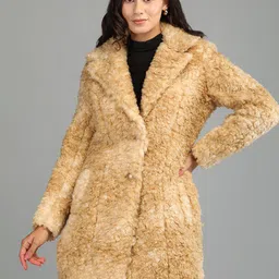 honnete 100 % Polyester Self Design Coat For Women image 4