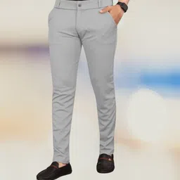 apm apparel Men Regular Fit Grey Lycra Blend Trousers-picture-17