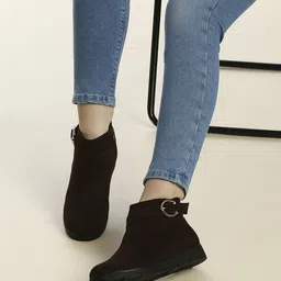 inc.5 Womens Brown Casual Solid Round toe Ankle Boots Boots For Women-picture-19
