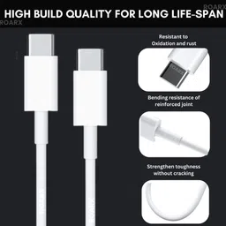 RoarX Type C 6 A 1 m TPE C to C cable Superfast Charging for Samsung F23 5G Original type c to c cable image 4
